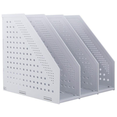 Накопитель вертикальный Deli&nbsp;&nbsp;3 отдела 250х243х255мм складной светло-серый