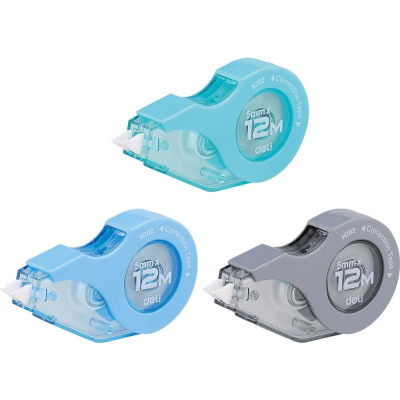 Корректор ленточный 5.0мм х12.0м Deli 'Cover UP' цвет корпус ассорти в блистере