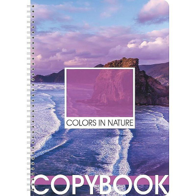 Тетрадь A4  80л клетка на гребне Lamark картонная глянцевая обложка выброчный лак 'Color in Nature Lilac'