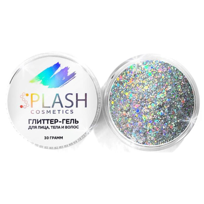 Гель для лица, тела и волос SPLASH с блестками  30г 'HOLO SILVER'