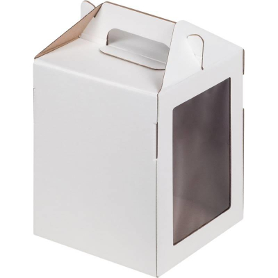 Коробка для кондитерских изделий 16х16х20см белая