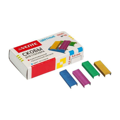 Скобы №10/4  1000шт deVENTE  4 цвета