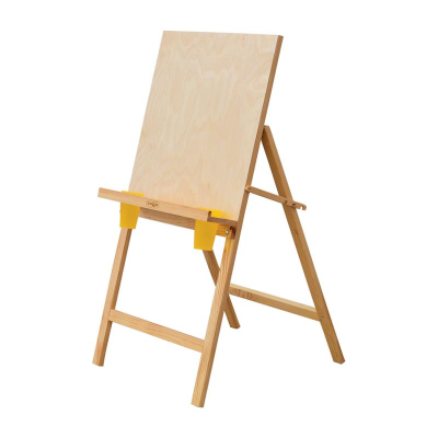 Мольберт напольный Гамма Студия Хлопушка 60х120см с дополнительной полкой и 2 стаканами сосна