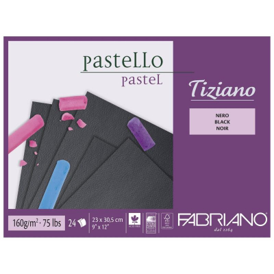 Альбом для пастели Fabriano Tiziano 23x30.5см 160г  24л на склейке черный