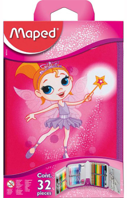 Пенал  с наполнением 31 предмет Maped Fairy 4-створчатый 