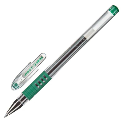 Ручка гелевая Pilot 0.5мм G1 Grip с резиновой манжетой зеленая