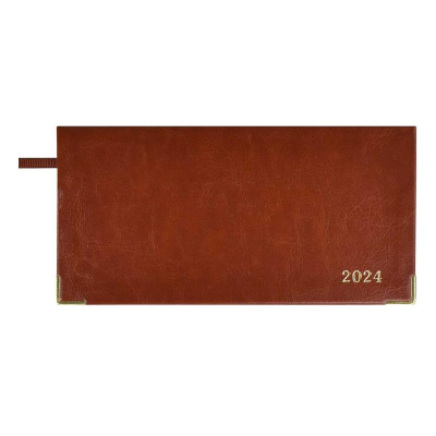 Еженедельник карманный 2024&nbsp;&nbsp;17х 8см Escalada 128стр искусственная кожа Сариф коричневый