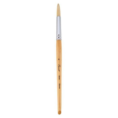 Кисть щетина круглая Сонет № 6 (8мм) лакированная ручка 15см