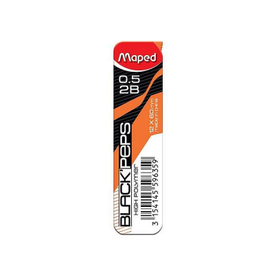 Грифель 0.5мм 2B Maped 'Black'Peps' 12шт