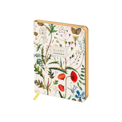 Ежедневник A6 BrunoVisconti® 256стр тонированный блок гибкая обложка искусственная кожа 'Flora' Луговые травы