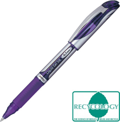 Ручка гелевая Pentel 0.7мм EnerGel с резиновой манжетой фиолетовая