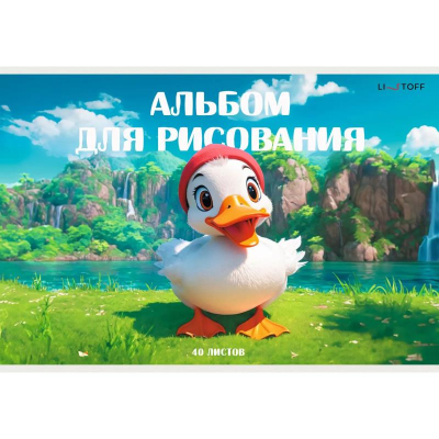 Альбом для рисования A4&nbsp;&nbsp;40л 110г на скрепке Listoff® 'Уточка'