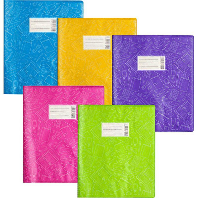Обложка для тетрадей дневников 355x213мм 140мкм deVENTE 'School' с информационным карманом цвета ассорти