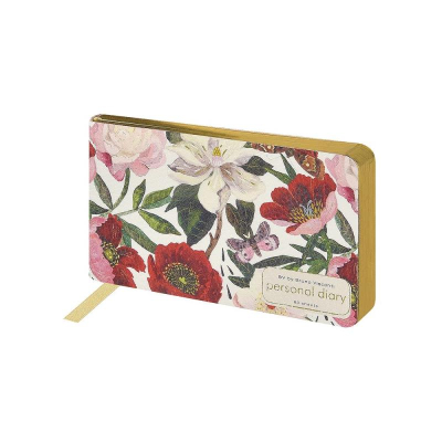 Еженедельник карманный 14х8см BrunoVisconti® 160стр тонированный блок гибкая обложка искусственная кожа 'Flora' Пионы