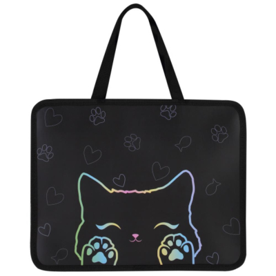Папка-портфель Кокос с ручками 26х33х10см на молнии пластиковая 'Cat's paws'