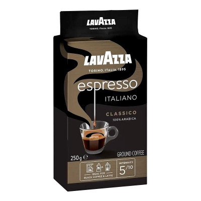 Кофе молотый Lavazza 'Espresso' обжарка средняя помол тонкий  250г в вакуумном пакете