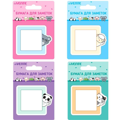 Липкий блок фигурный deVENTE&nbsp;&nbsp;70х70мм 'Fanny Animals'&nbsp;&nbsp;30л&nbsp;&nbsp;4 дизайна