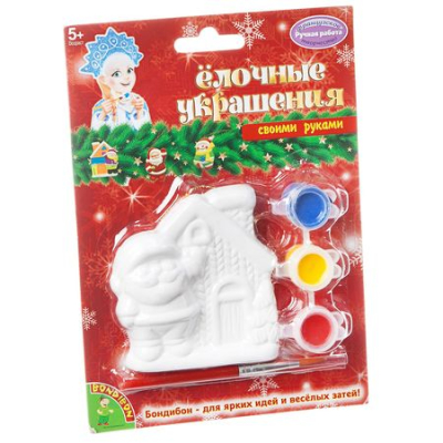 Набор творческий новогодний Bondibon Елочные украшения Домик Деда Мороза