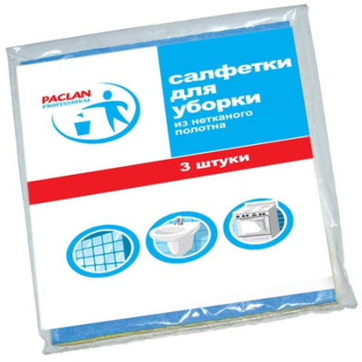 Салфетка хозяйственная универсальная Paclan 30х38см вискоза 3шт