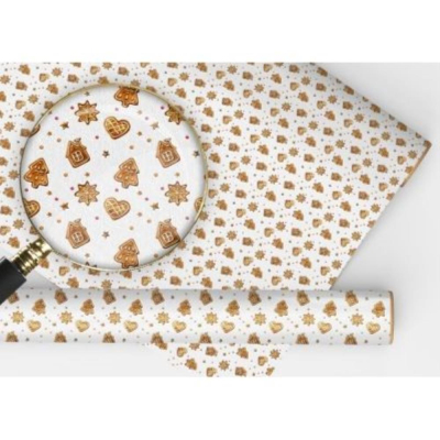 Бумага упаковочная&nbsp;&nbsp;67.4х97.4см 'Пряничный узор'