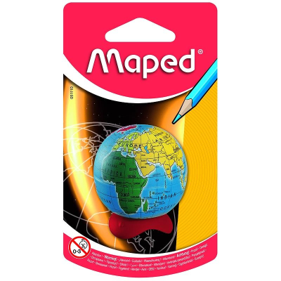 Точилка 1 диаметр Maped 'Globe' с металлическим контейнером в блистере