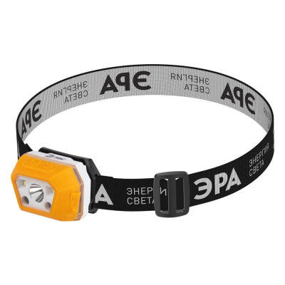 Фонарь светодиодный налобный ЭРА 'Практик'  400лм/3W аккумуляторный желтый