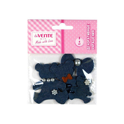 Украшения декоративные deVENTE 'Медвежата с жемчугом'  4шт тканевые