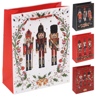 Пакет подарочный новогодний 18х23х 8см 'Щелкунчик' 4 дизайна
