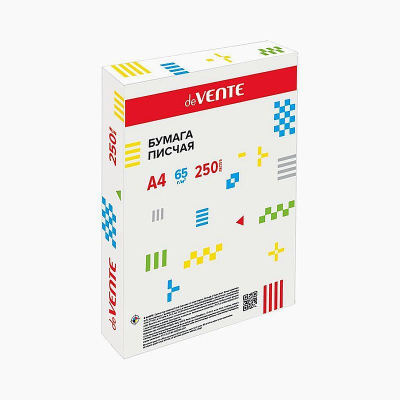 Бумага писчая A4 deVENTE  65г/250л белизна 92%