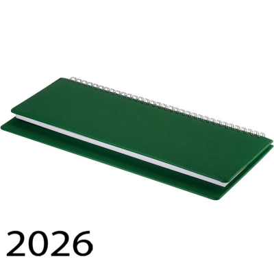 Планинг  2026  30х13см BrunoVisconti® 'Velvet' 128стр на гребне искусственная кожа зеленый