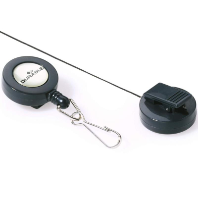 Рулетка для бэйджа/ID-карты Durable 80см с карабином