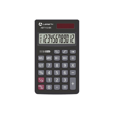 Калькулятор карманный с крышкой Lamark 12 разрядов DP GT  70х118х8мм черный корпус