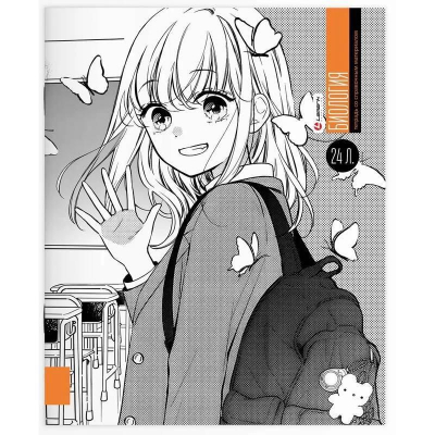 Тетрадь предметная A5  24л клетка Lamark Manga Биология