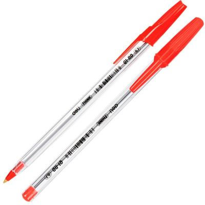 Ручка шариковая Deli 0.7мм 'Think' одноразовая красная