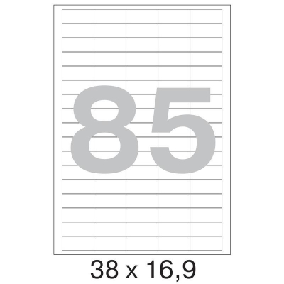 Этикетки самоклеящиеся бумажные  85шт/A4  38х16.9мм I/L/C белые 100л