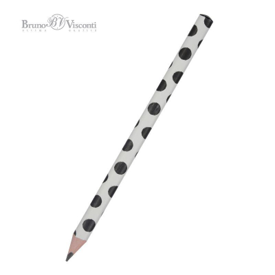 Карандаш BrunoVisconti® 'HappyGraphix' Jumbo 4B трехгранный корпус 'Black polka dots'