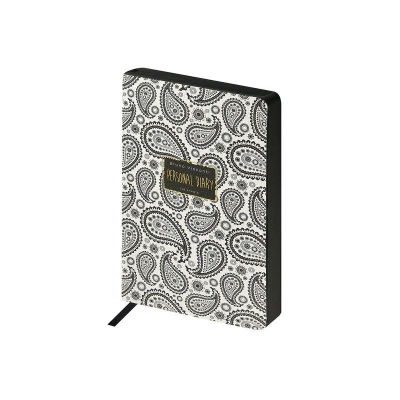 Ежедневник A5 BrunoVisconti® 256стр тонированный блок гибкая обложка искусственная кожа 'Black&White Восточный мотив'