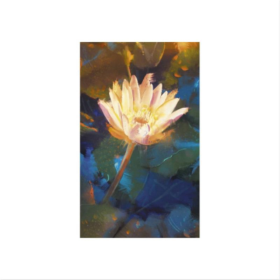 Блокнот A5-&nbsp;&nbsp;40л клетка на склейке Listoff® 'Кувшинка '