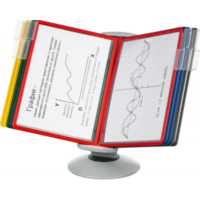 Демо-система настольная A4 ProMega Office 10 панелей с табуляторами вращающаяся серая