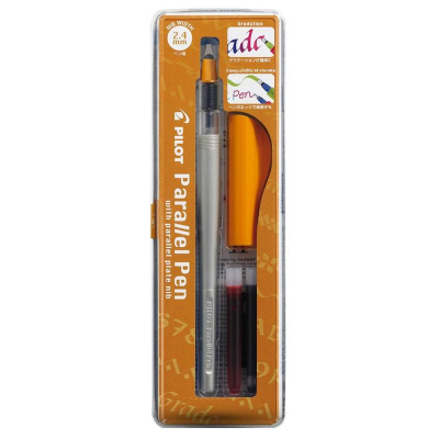 Ручка перьевая для каллиграфии Pilot Parallel Pen  2.4мм +картриджи +конвертер для промывки 