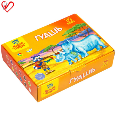 Гуашь детская 12цв х20мл Мульти-Пульти в картонной коробке