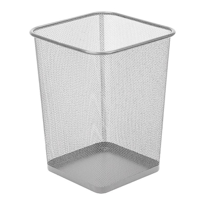 Корзина для бумаг металлическая 15л deVENTE квадратная сетчатая серебристая