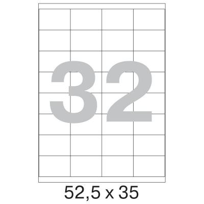 Этикетки самоклеящиеся бумажные&nbsp;&nbsp;32шт/A4&nbsp;&nbsp;52.5х35мм I/L/C белые 100л