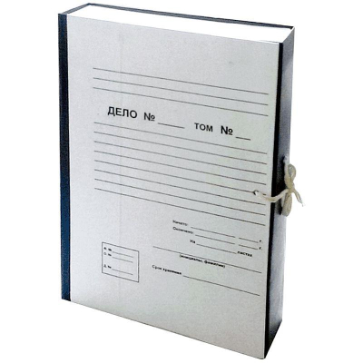 Короб архивный бумвинил на завязках 24х33х 8см deVENTE 'Дело№' синий