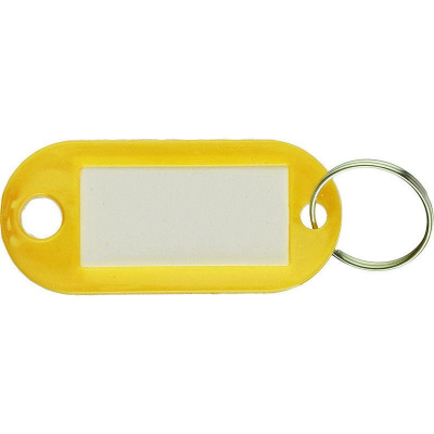Бирка для ключей Attache пластиковая 50х22мм желтая  10шт