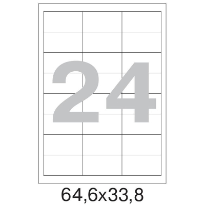 Этикетки самоклеящиеся бумажные&nbsp;&nbsp;24шт/A4&nbsp;&nbsp;64.6х33.8мм I/L/C белые 100л