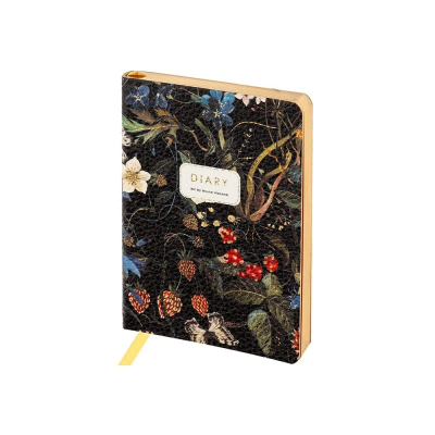 Ежедневник A6 BrunoVisconti® 256стр тонированный блок гибкая обложка искусственная кожа 'Flora' Лесные ягоды