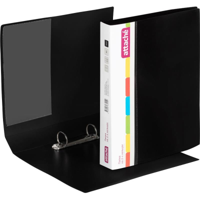 Папка A4&nbsp;&nbsp;2 кольца 35мм (O) на 280л Attache пластиковая черная