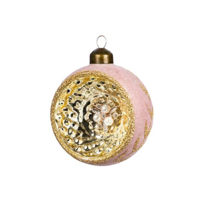 Шар  80мм розовый стекло VALMA