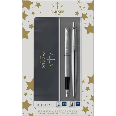 Набор ручка перьевая +шариковая Parker Jotter Stainless Steel CT